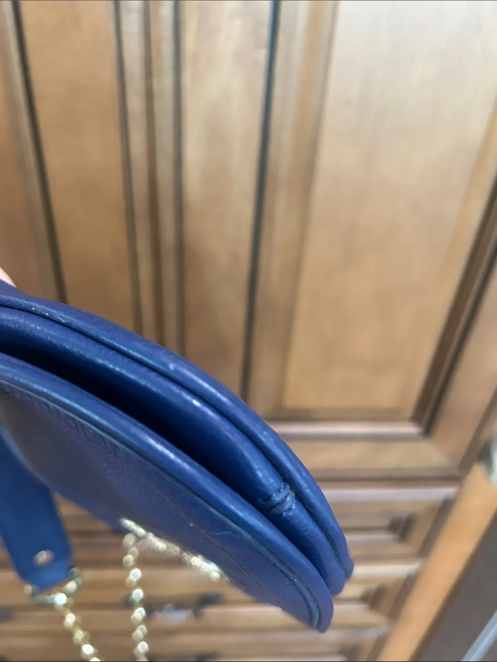 Tory Burch Royal Blue Leather Crossbody with Gold Chain